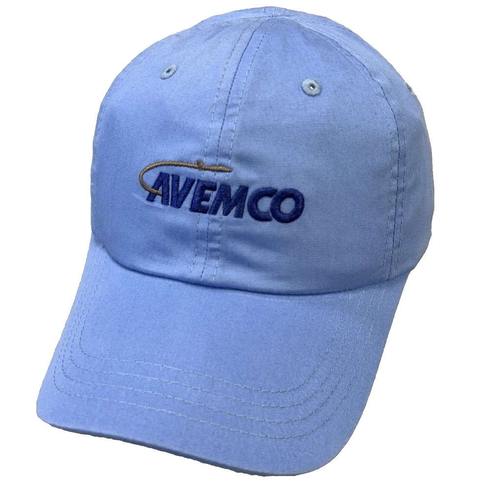 Avemco Imperial Dad Hat Cap Light Blue 100% Cotton Adjustable Logo NWOT